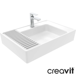 Creavit - Creavit Arya Tezgah Üstü Lavabo, 65 cm, Beyaz Plaka