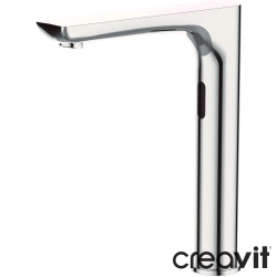 Creavit - Creavit Techno-XL Fotoselli Tezgah Üstü Lavabo Bataryası (Tek Su Girişli, Pilli ve Elektrikli)