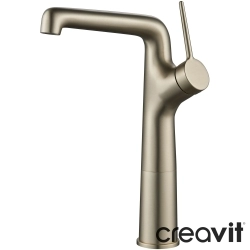 Creavit - Creavit Flow Tezgah Üstü Lavabo Bataryası, Fırçalı Altın