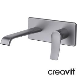 Creavit - Creavit Lua Duvardan Ankastre Lavabo Bataryası, Gun Grey