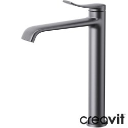 Creavit - Creavit Lua Tezgah Üstü Lavabo Bataryası, Gun Grey