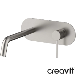 Creavit - Creavit Ruby Duvardan Ankastre Lavabo Bataryası, Fırçalı Nikel