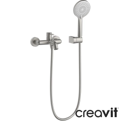 Creavit - Creavit Ruby Banyo Bataryası ve El Duşu Takımı, Fırçalı Nikel