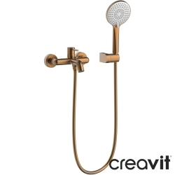 Creavit - Creavit Ruby Banyo Bataryası ve El Duşu Takımı, Fırçalı Bakır