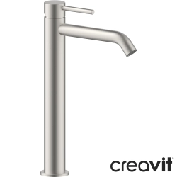 Creavit - Creavit Ruby Tezgah Üstü Lavabo Bataryası, Fırçalı Nikel