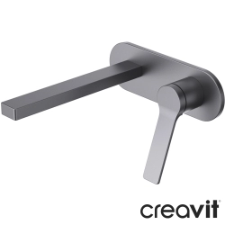 Creavit - Creavit Ondea Duvardan Ankastre Lavabo Bataryası, Gun Grey