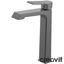 Creavit - Creavit Stark Tezgah Üstü Lavabo Bataryası, Gun Grey