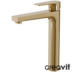 Creavit - Creavit Sharp Tezgah Üstü Lavabo Bataryası, Altın