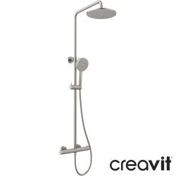 Creavit - Creavit Ruby Duvara Monte Termostatik Duş Bataryalı Duş Kolonu, Fırçalı Nikel