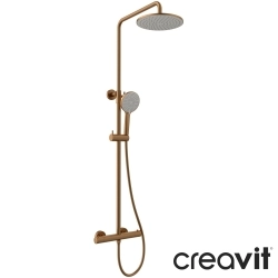 Creavit - Creavit Ruby Duvara Monte Termostatik Duş Bataryalı Duş Kolonu, Fırçalı Bakır