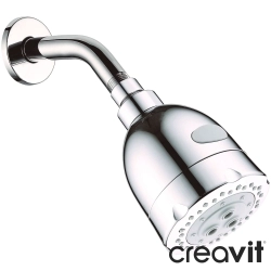 Creavit - Creavit Duş Başlığı, 3 Akışlı (Duvardan Dirsek Dahil)