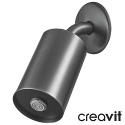 Creavit - Creavit Spot Duş Başlığı, Tek Akışlı, Gun Grey (Duvardan Dirsek Dahil)
