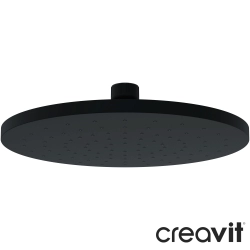 Creavit - Creavit Tepe Duşu, 22 cm, Mat Siyah (Yuvarlak)