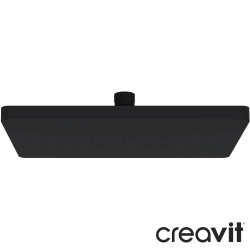 Creavit - Creavit Tepe Duşu, 25 cm, Mat Siyah (Kare)