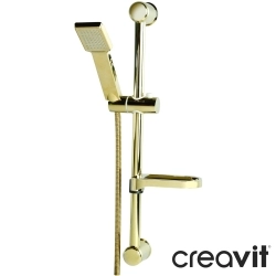 Creavit - Creavit Avangart Sürgülü Duş Seti, Altın, Tek Akışlı