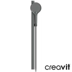 Creavit - Creavit Omega Sürgülü Duş Seti, Gun Grey, 3 Akışlı