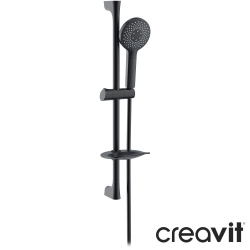 Creavit - Creavit Lotto Sürgülü Duş Seti, Mat Siyah, 3 Akışlı