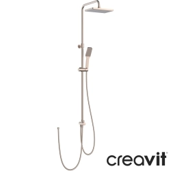 Creavit - Creavit Kare Duş Başlıklı Duvara Monte Duş Kolonu, Bakır