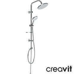 Creavit - Creavit Waterfall Yuvarlak Duş Başlıklı Duvara Monte Duş Kolonu
