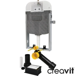 Creavit - Creavit Duvar Önü Alçıpan Uygulamalı Fotoselli Gömme Rezervuar, Elektrikli, 3/6 Litre