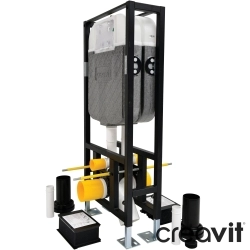 Creavit - Creavit Fotoselli Gömme Rezervuar Alçıpan Duvar İçin Sırt Sırta Uygulamalı Set Yere Hızlı Montaj, Pilli, 3/6 Litre
