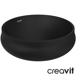 Creavit - Creavit Gordo Yuvarlak Çanak Lavabo, 40 cm, Mat Siyah