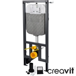 Creavit - Creavit Gömme Rezervuar Duvar Önü Alçıpan Uygulamalı Set Hızlı Montaj, İnce, 3/6 Litre, 4x4
