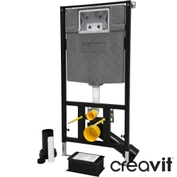 Creavit - Creavit Gömme Rezervuar Tam Boy Duvar Önü Alçıpan Uygulamalı Set Hızlı Montaj, İnce, 3/6 Litre