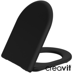 Creavit - Creavit Duck Yavaş Kapanan Vidalı Klozet Kapağı, Mat Siyah