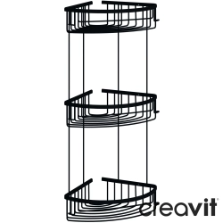 Creavit - Creavit Üçlü Metal Köşe Süngerlik, Mat Siyah - MA.BA31072-18S