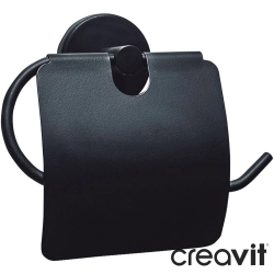 Creavit - Creavit Drop Geniş Kapaklı Tuvalet Kağıtlığı, Mat Siyah