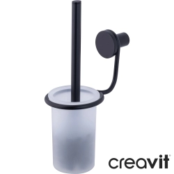 Creavit - Creavit Linda Cam Tuvalet Fırçalığı, Mat Siyah (Duvardan)