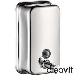 Creavit - Creavit Duvardan Sıvı Sabunluk, Parlak Paslanmaz Çelik