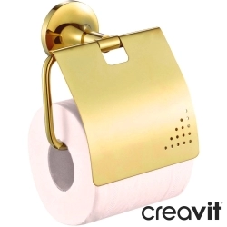 Creavit - Creavit Neo Kapaklı Tuvalet Kağıtlığı, Altın