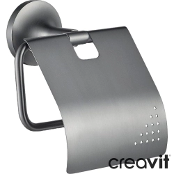 Creavit - Creavit Neo Kapaklı Tuvalet Kağıtlığı, Gun Grey