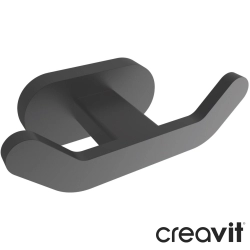 Creavit - Creavit Planet İkili Havlu/Bornoz Askısı, Mat Siyah - MA.PL18806-S