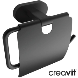Creavit - Creavit Planet Kapaklı Tuvalet Kağıtlığı, Mat Siyah