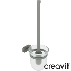 Creavit - Creavit Planet Cam Tuvalet Fırçalığı, Cool Grey (Duvardan)