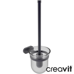 Creavit - Creavit Planet Cam Tuvalet Fırçalığı, Mat Siyah (Duvardan)