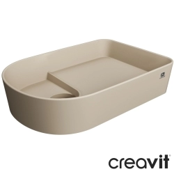 Creavit - Creavit Ruby Mezopotamya Tezgah Üstü Oval Lavabo, 60 cm, Keten