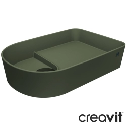 Creavit - Creavit Ruby Mezopotamya Tezgah Üstü Oval Lavabo, 60 cm, Serpantin