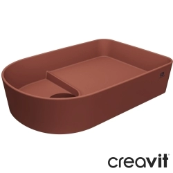 Creavit - Creavit Ruby Mezopotamya Tezgah Üstü Oval Lavabo, 60 cm, Terrakota
