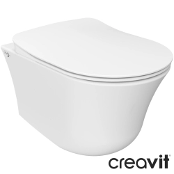 Creavit - Creavit Ruby Nora Vortex Flush Asma Klozet, Mat Beyaz (İç Hazne Parlak Beyaz) - NO323-00BB42E-0000