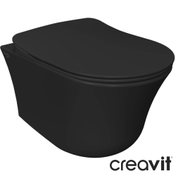 Creavit - Creavit Ruby Nora Vortex Flush Asma Klozet, Mat Siyah (İç Hazne Parlak Siyah) - NO323-00KS42E-0000