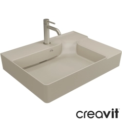 Creavit - Creavit Ruby Flow Mezopotamya Tezgah Üstü Kare Lavabo, 60 cm, Keten