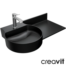 Creavit - Creavit Ruby Sensa Etajerli Lavabo, 80 cm, Mat Siyah