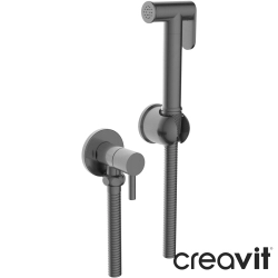 Creavit - Creavit Taharet Spreyi Seti, Gun Grey (Duvar Askısı ve Ara Musluk Dahildir)
