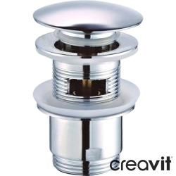 Creavit - Creavit Pop-up Bas Aç-Kapa Lavabo Süzgeçi (Taşma Delikli)