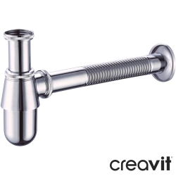 Creavit - Creavit Metal Körüklü Lavabo Sifonu Alt Grubu, 33 cm (T Tipi)