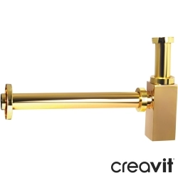 Creavit - Creavit Lavabo Sifonu Alt Grubu, 33 cm, Altın (T Tipi)